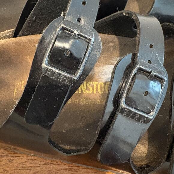 Birkenstock Shoes Women Size 7-7.5 Black Florida Sandals EU 38 Made in Germany - Picture 3 of 12